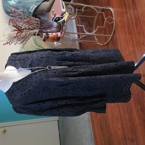 Elegant Black Eyelet Dress